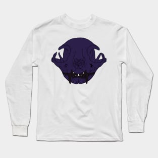 Cat Skull Midnight Long Sleeve T-Shirt